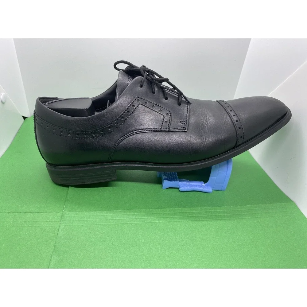 Rockport DS Business 2 Cap Toe Black Leather Dress Shoes CH5531 Mens 12 Wide